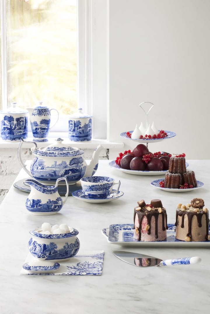 Blue Italian taartschep 25 cm, Keramiek-roestvij staal Spode