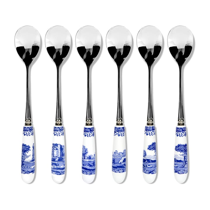 Blue Italian theelepel 6-pack - Keramiek-roestvij staal - Spode