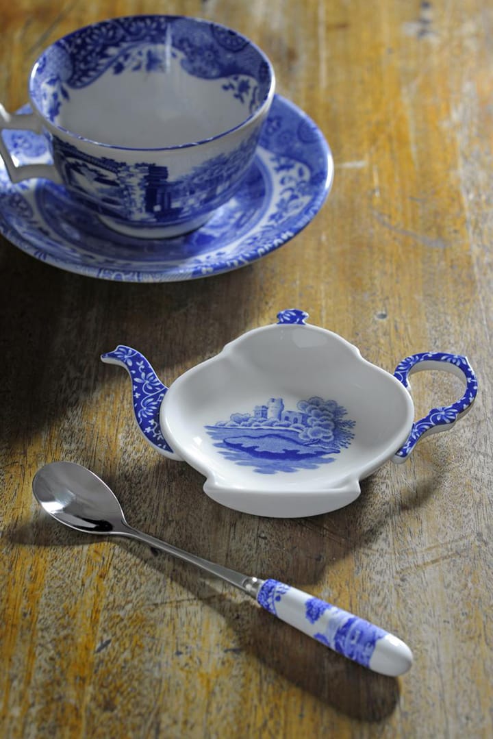 Blue Italian theelepel 6-pack, Keramiek-roestvij staal Spode