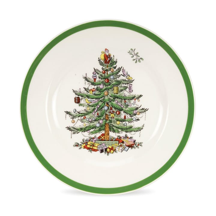 Christmas Tree bordje Ø20 cm - White-green-red - Spode