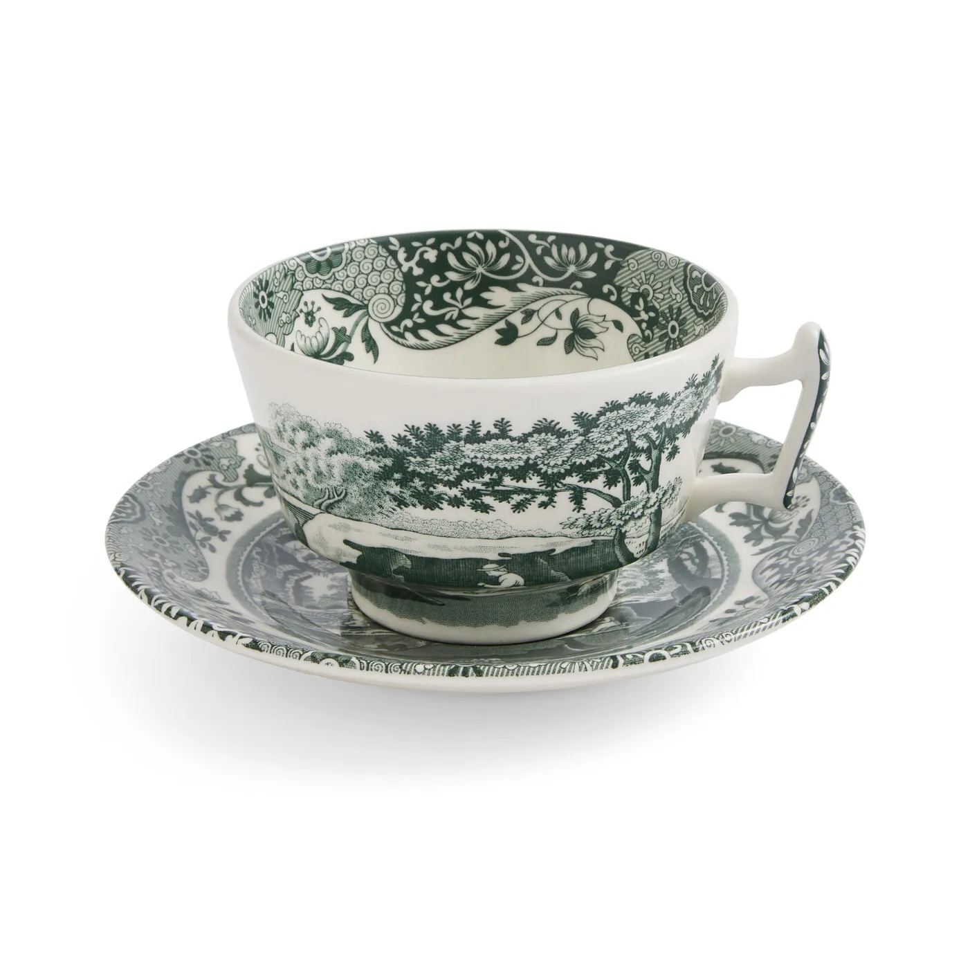 Heritage Green Italian kop en schotel, Groen, 0,2 L Spode