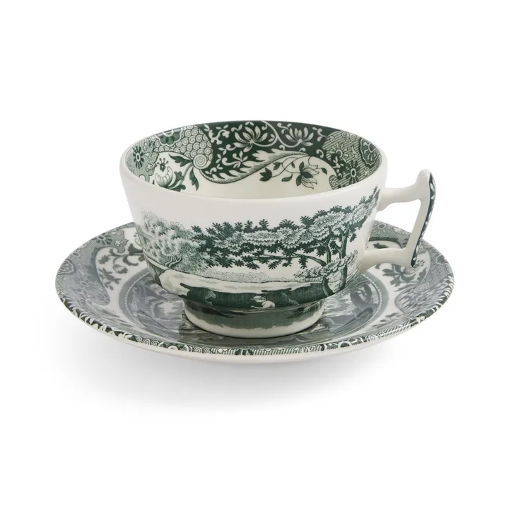 Heritage Green Italian kop en schotel - Groen, 0,2 L - Spode
