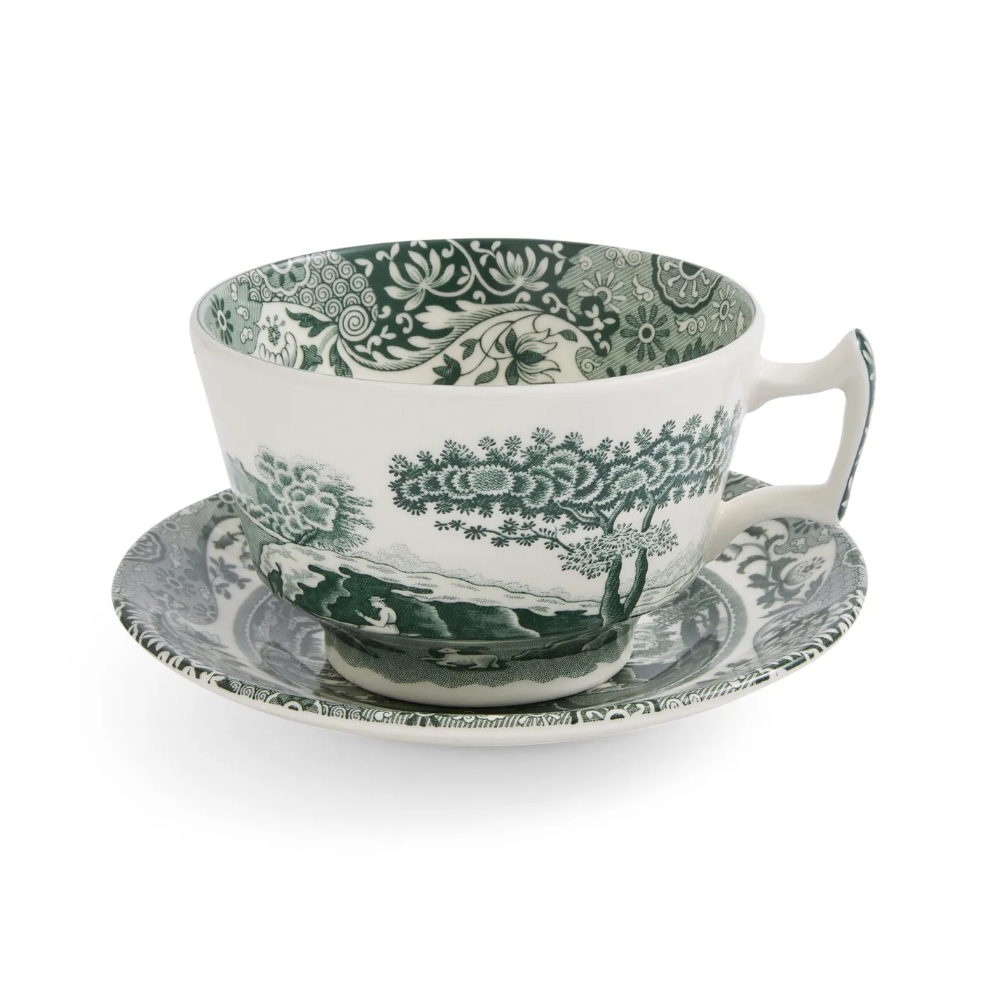 Heritage Green Italian kop en schotel, Groen, ontbijt, 0,28 L Spode