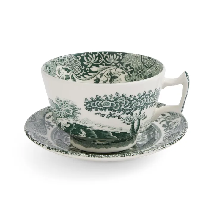 Heritage Green Italian kop en schotel - Groen, ontbijt, 0,28 L - Spode