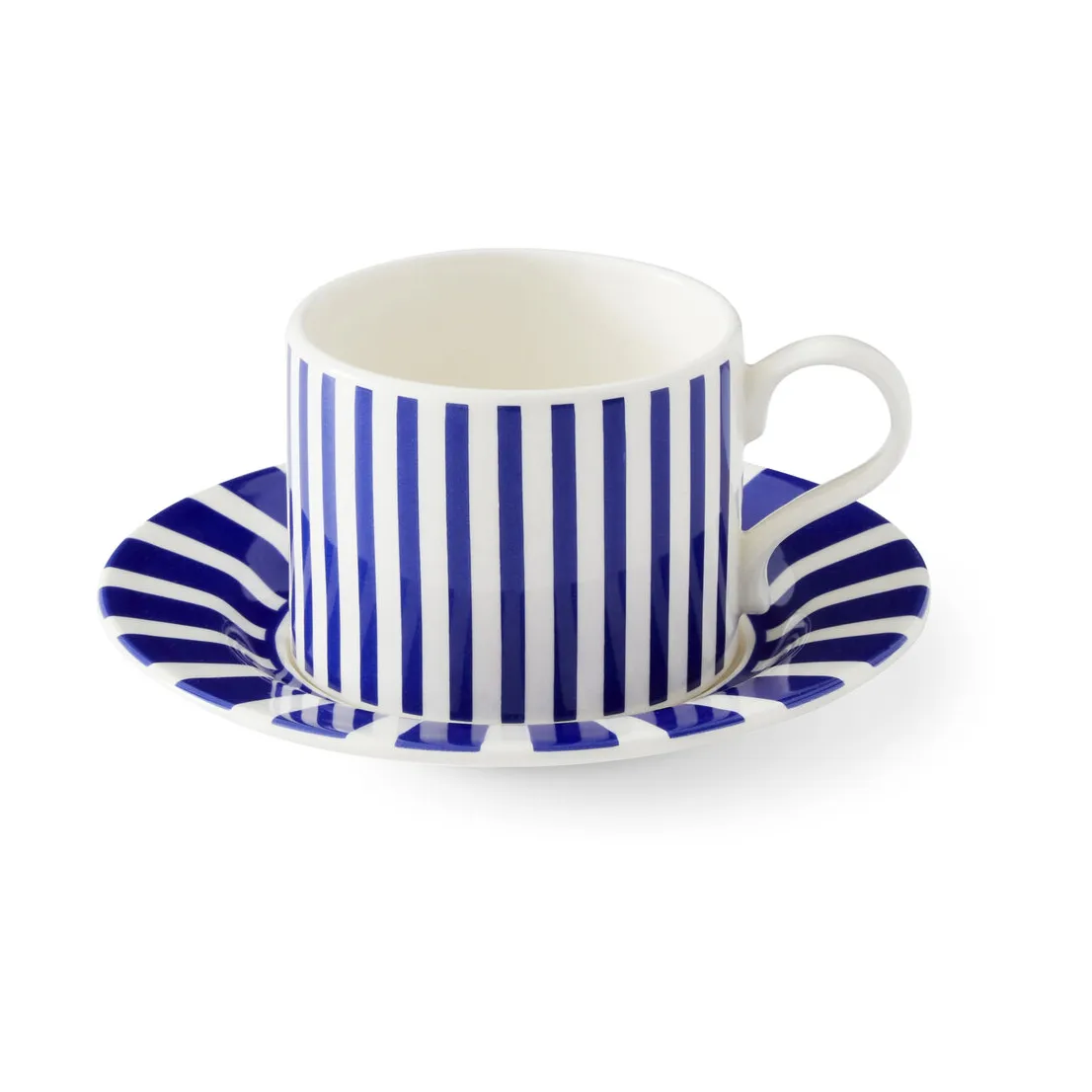 Spode Steccato theemok 29 cl met schotel o15,5 cm Blauw-wit