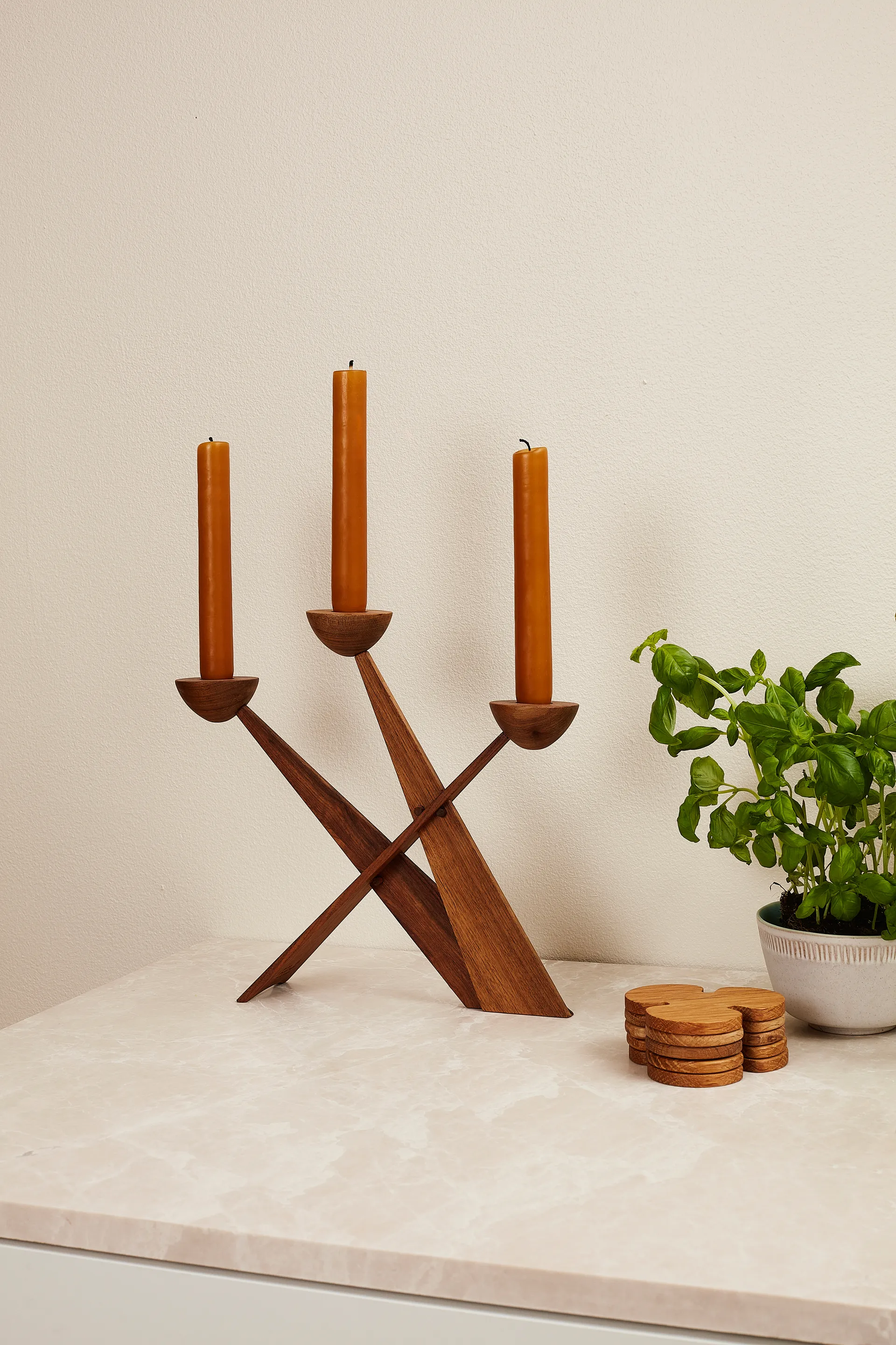 Lucky glasonderzetter 4-pack, Eikenhout Spring Copenhagen