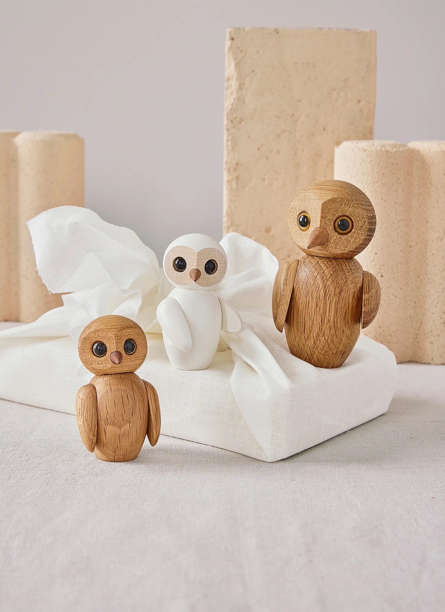 Wise uil decoratie 7 cm, Wit Spring Copenhagen