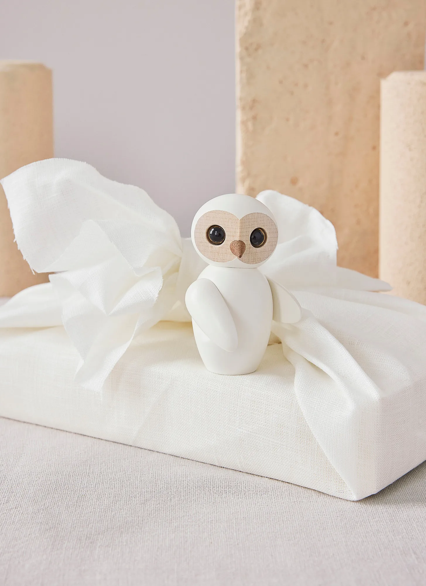 Wise uil decoratie 7 cm, Wit Spring Copenhagen