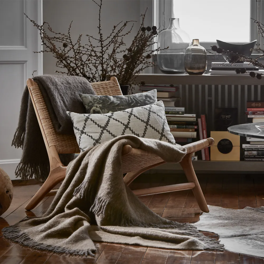 Mohair plaid, sea foam & green bay melange Stackelbergs