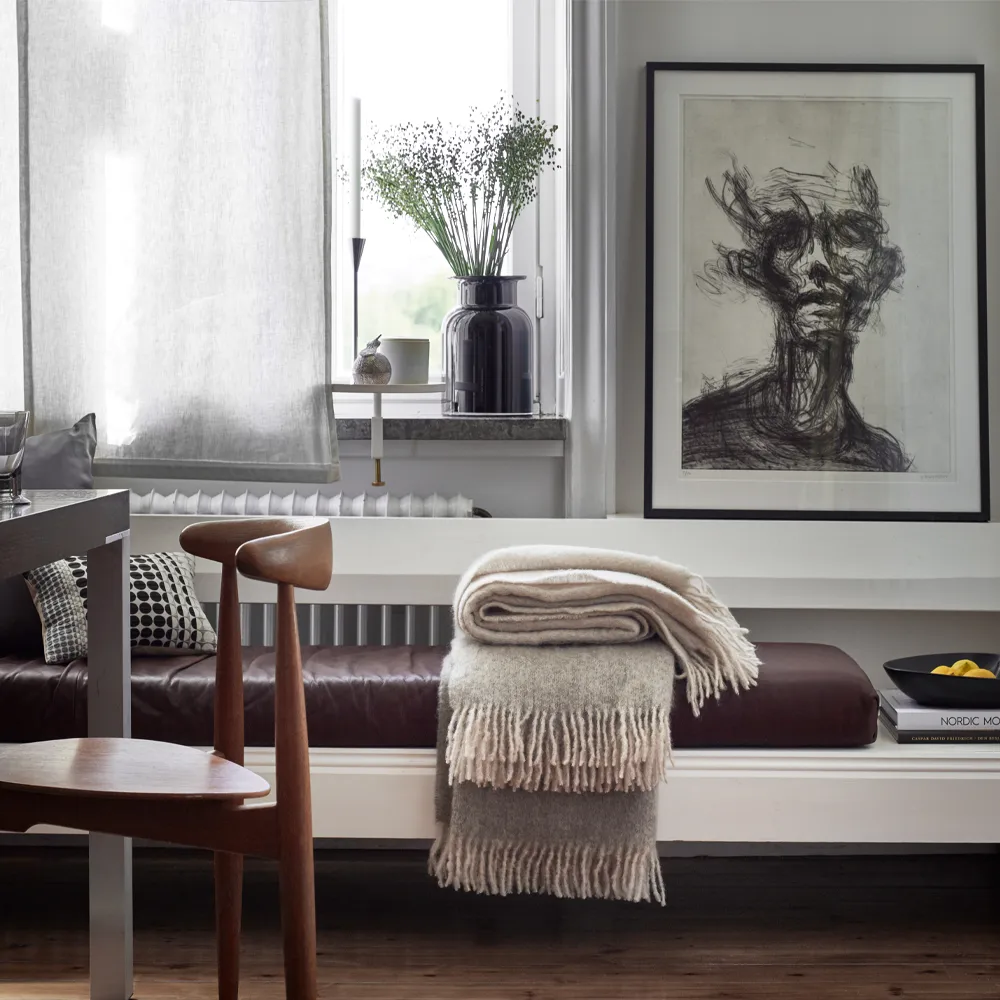 Mohair plaid, sea foam & green bay melange Stackelbergs