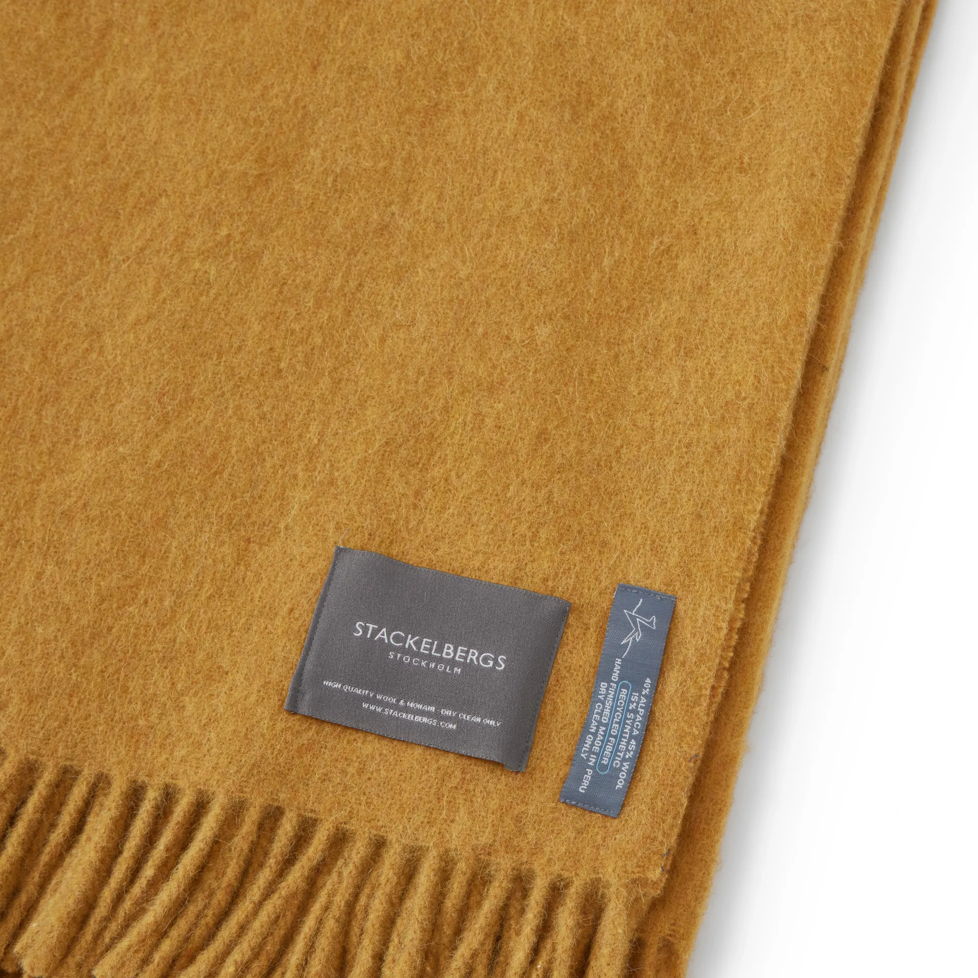 Recycled Alpaca plaid 140x180 cm, Gold Stackelbergs