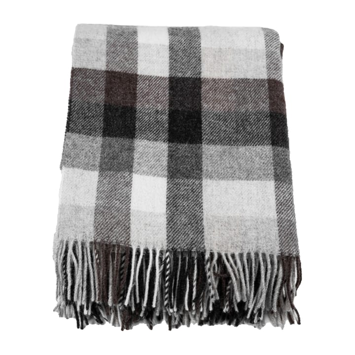 Wool plaid geruit 130x170 cm, Grijs-bruin-wit Stackelbergs