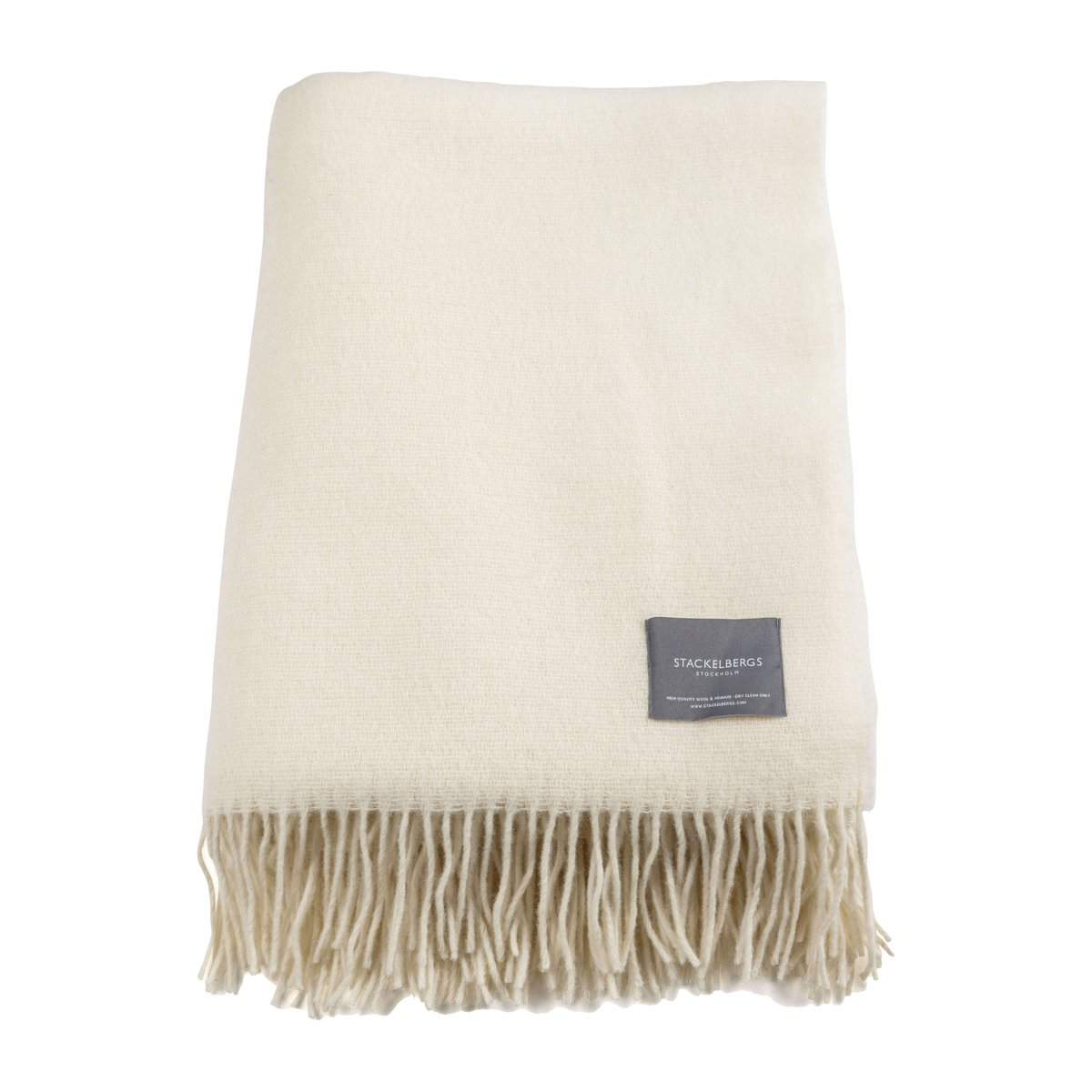 Stackelbergs Wool plaid Offwhite | Scandinavisch Interieur | Wollen dekens & spreien | Wit