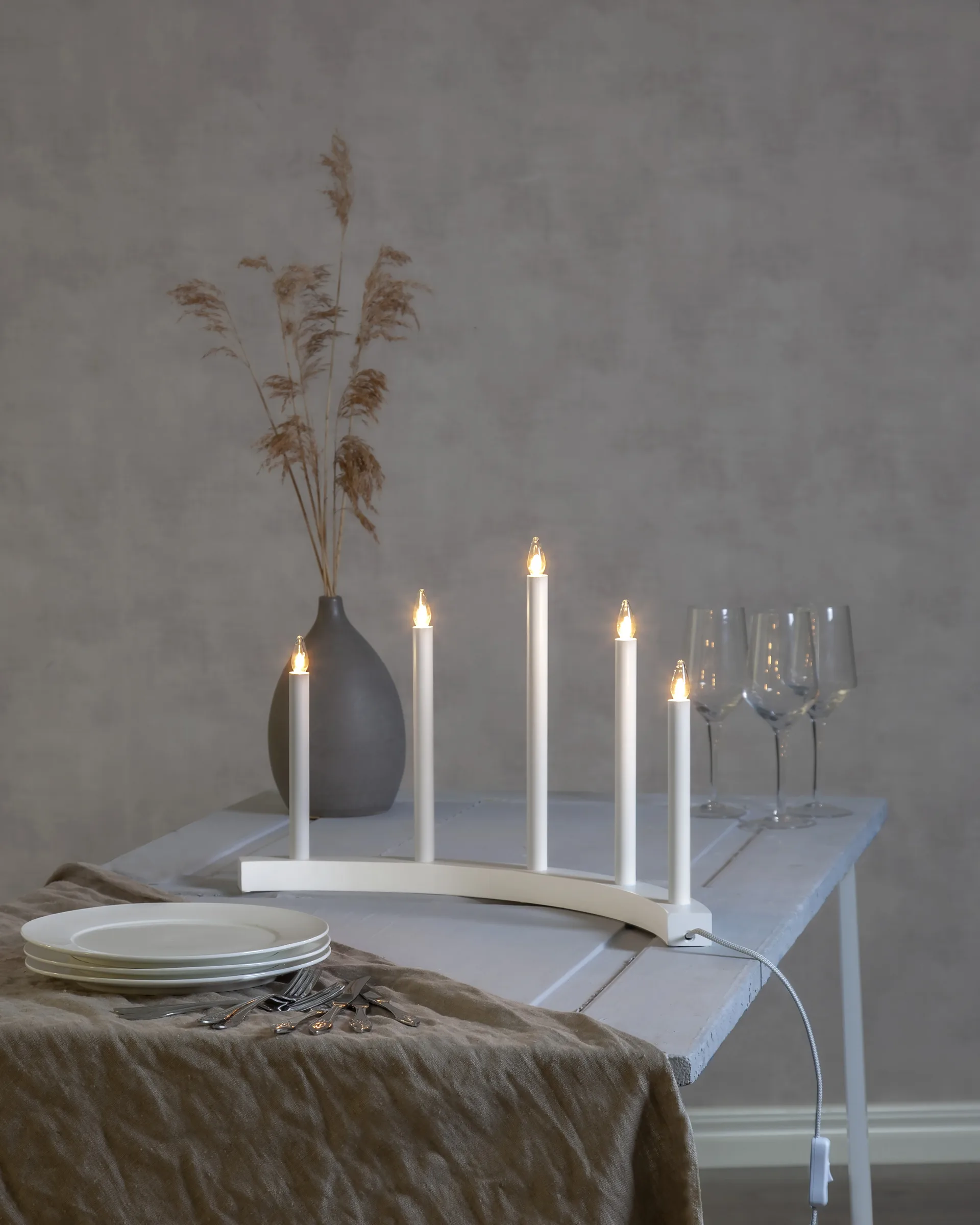 Accent adventskandelaar, Wit Star Trading