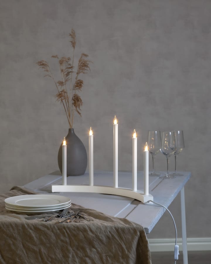 Accent adventskandelaar, Wit Star Trading
