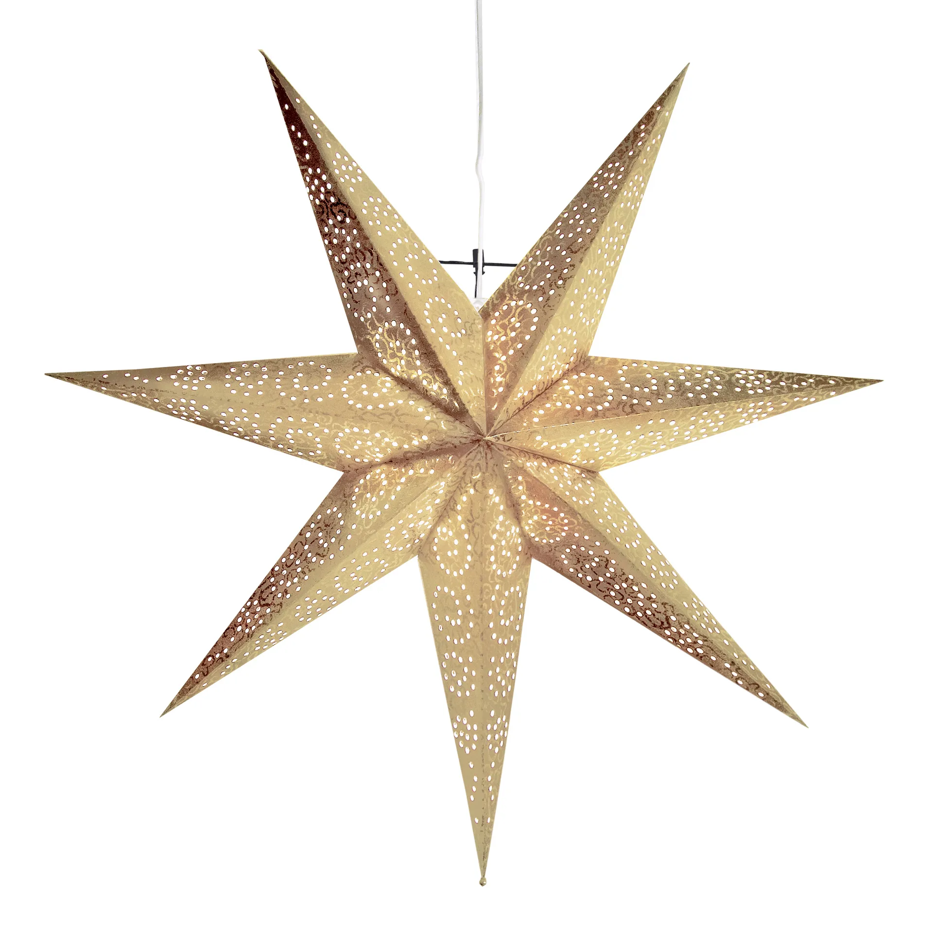 Antique kerstster 60 cm., goud Star Trading