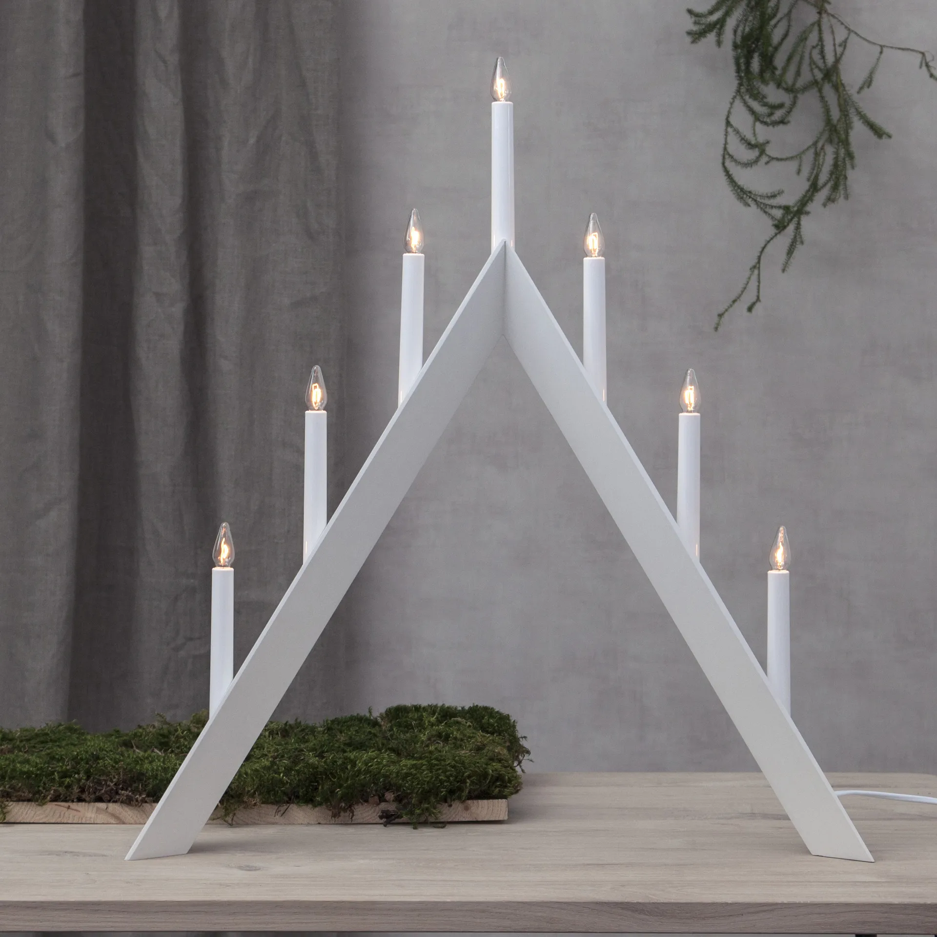 Arrow adventskandelaar 64,5 cm 2-pack - Wit,  Star Trading