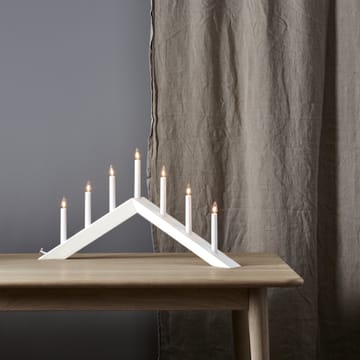 Arrow kandelaar 36 cm - Wit - Star Trading