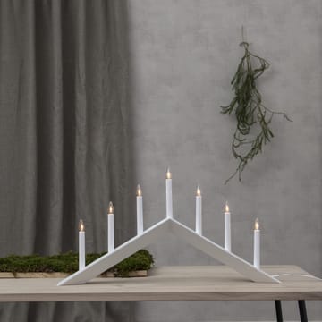 Arrow kandelaar 36 cm - Wit - Star Trading