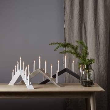 Arrow kandelaar 36 cm - Wit - Star Trading