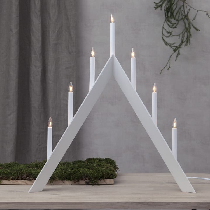 Arrow kandelaar 64,5 cm, Wit Star Trading