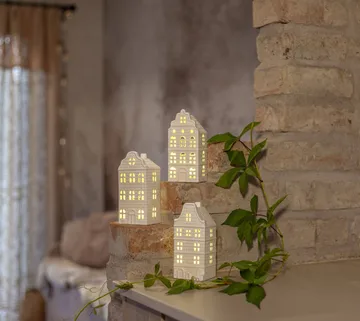 Binnendecoratie winter - Wit huis, 3 delen - Star Trading