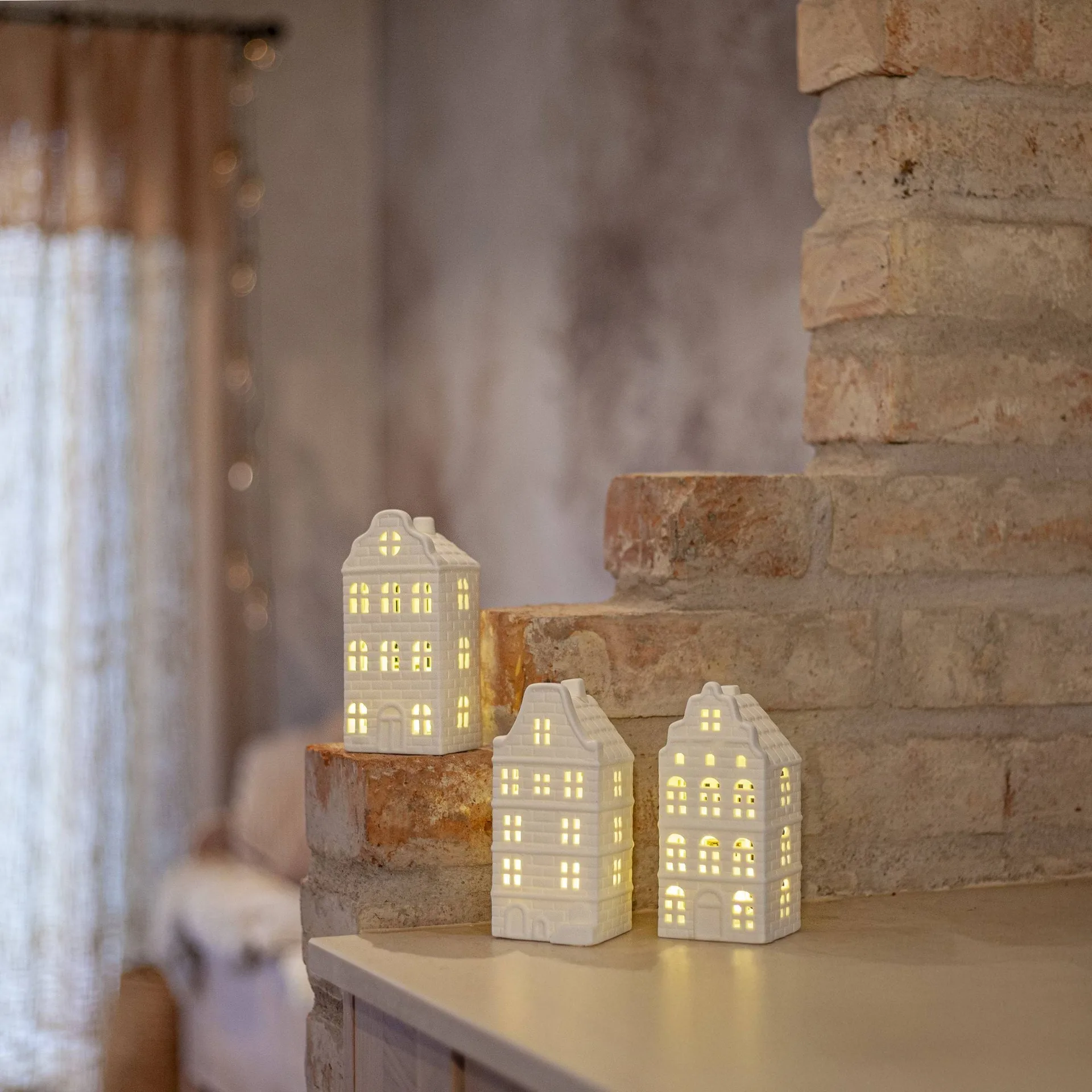 Binnendecoratie winter, Wit huis, 3 delen Star Trading