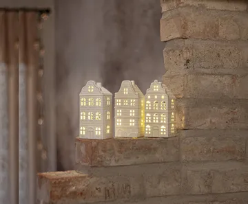 Binnendecoratie winter - Wit huis, 3 delen - Star Trading