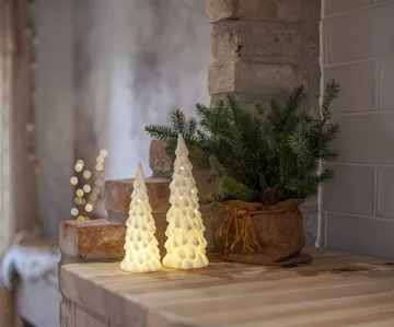 Binnendecoratie winter - Witte kerstboom, 2 delen - Star Trading