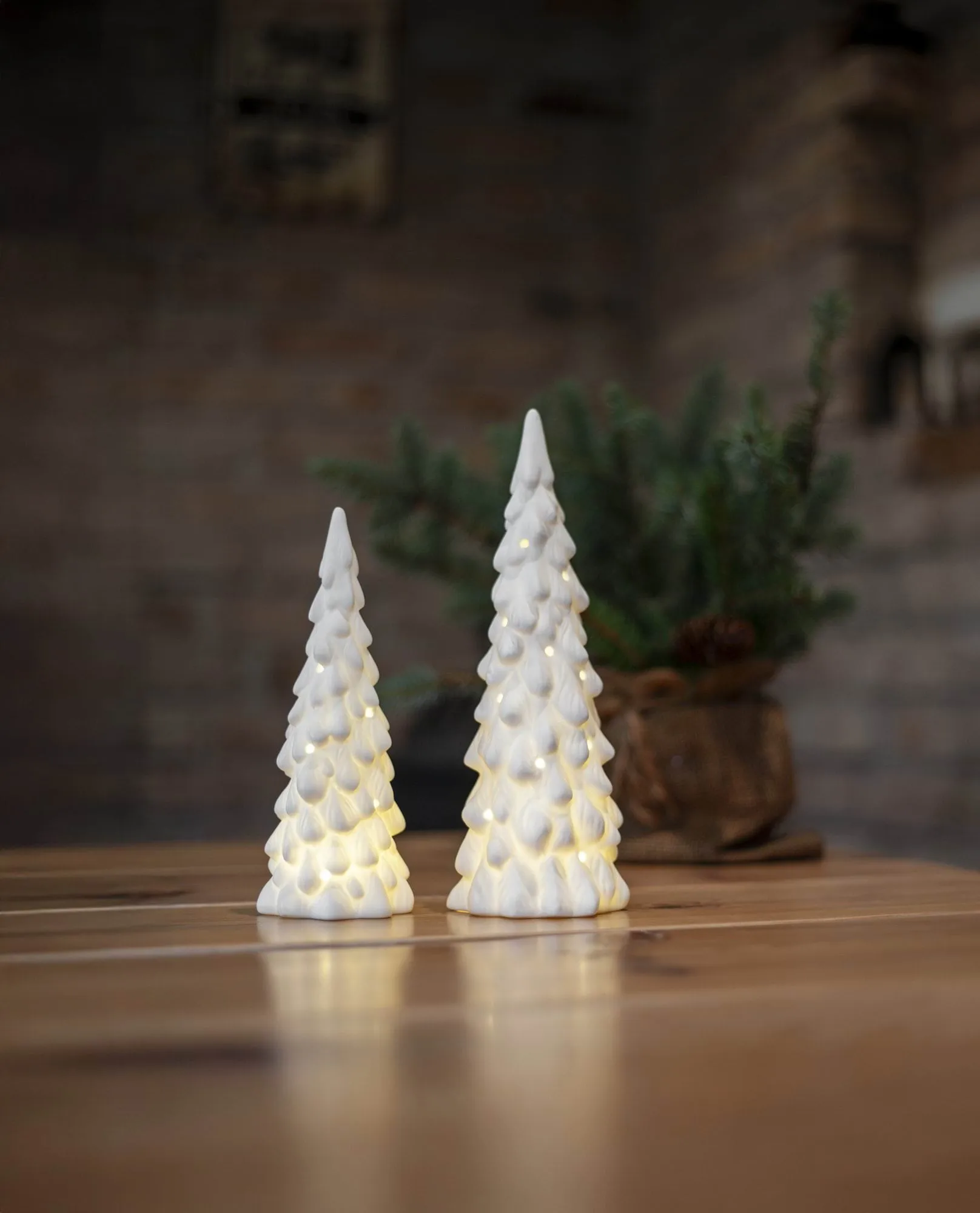 Binnendecoratie winter, Witte kerstboom, 2 delen Star Trading