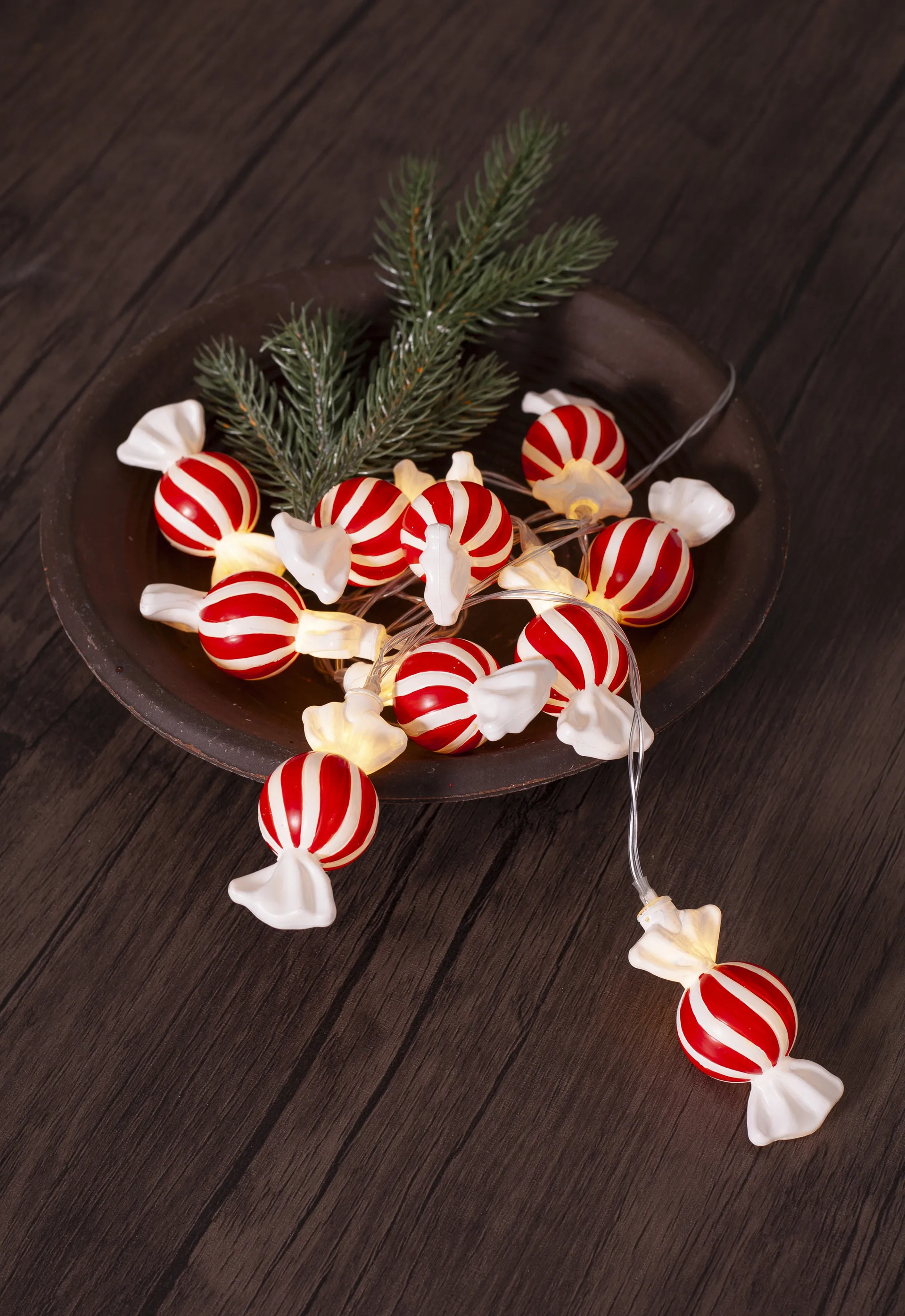 Bonbon lichtslinger 135 cm, Rood-wit Star Trading