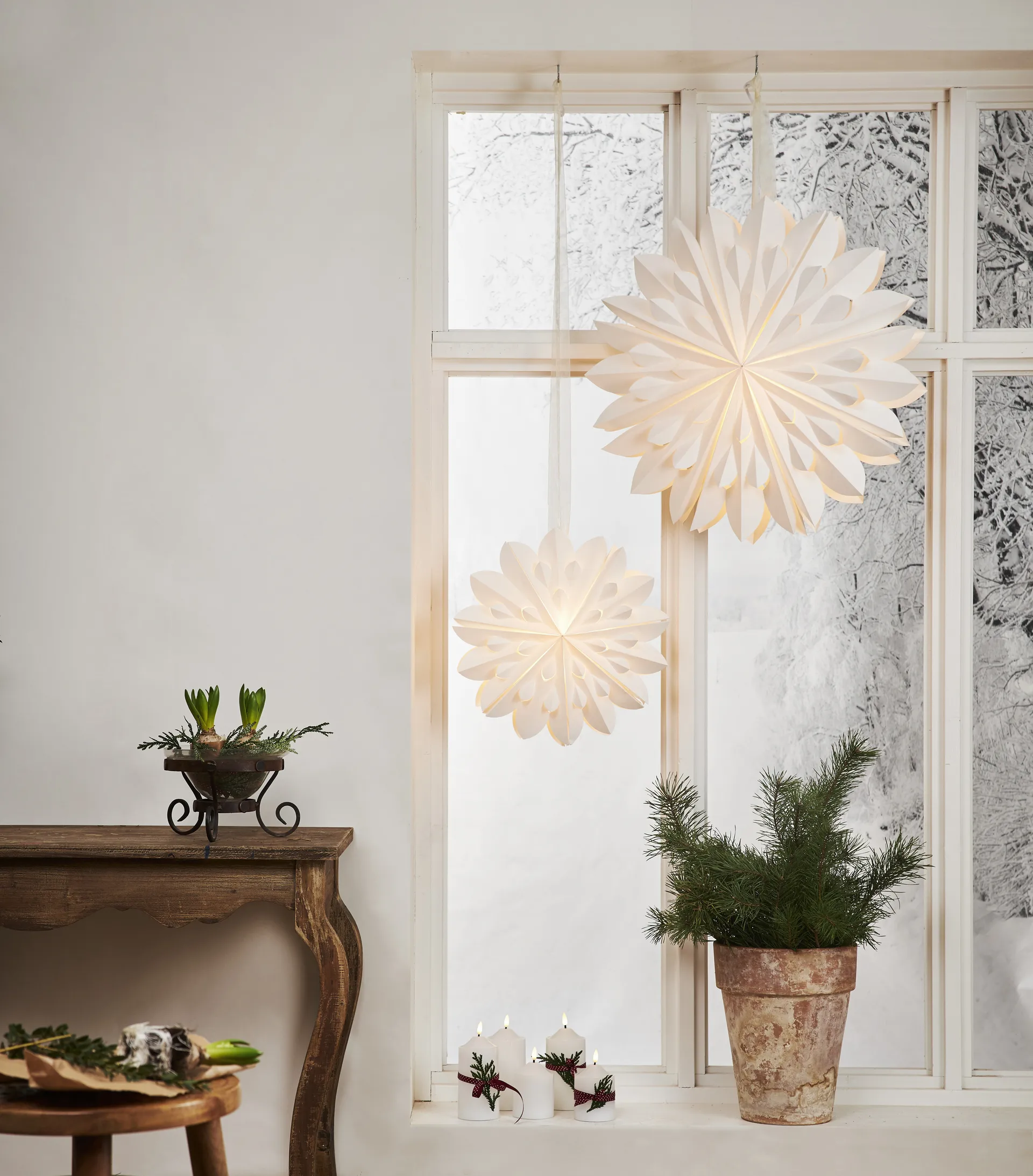 Clipp adventsster Ø40 cm, Wit Star Trading