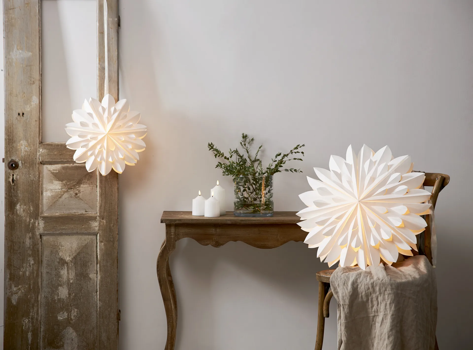 Clipp adventsster Ø40 cm, Wit Star Trading