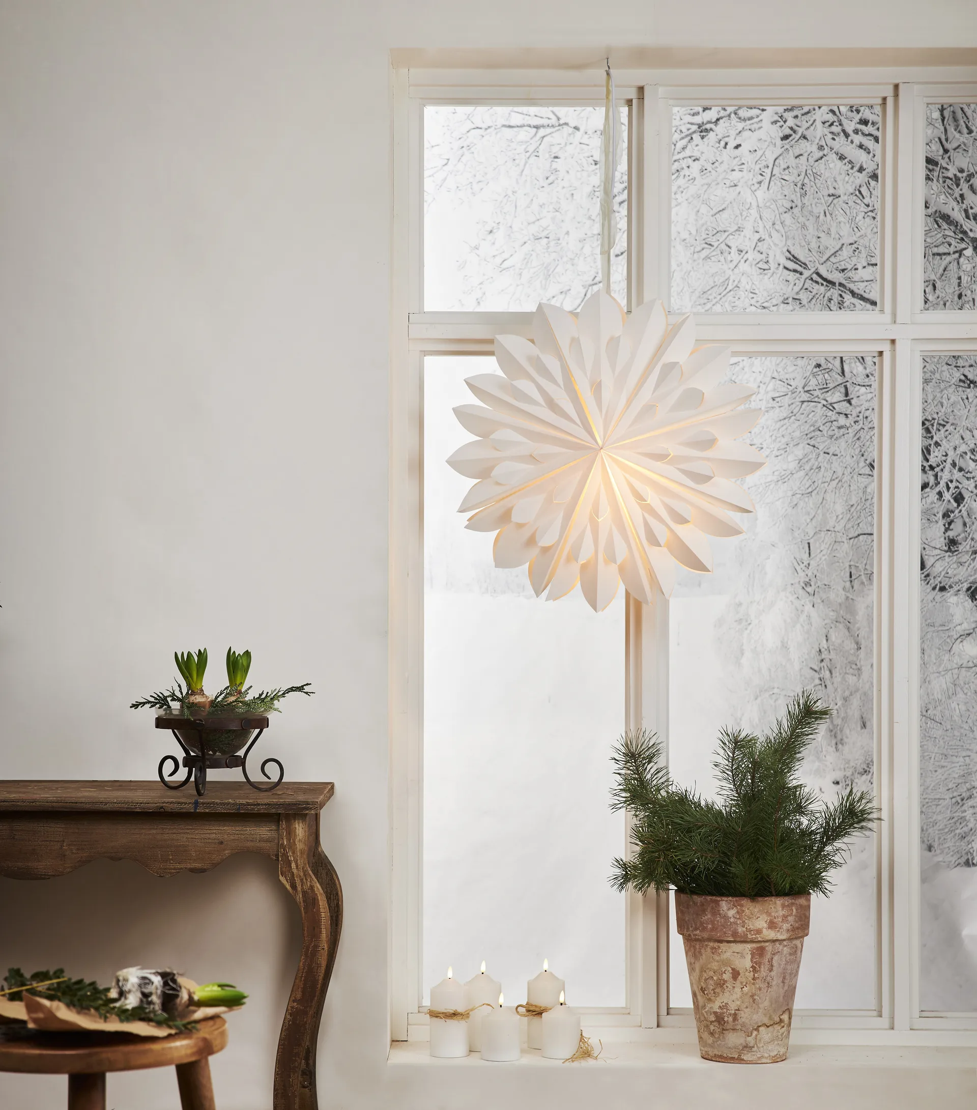 Clipp adventsster Ø60 cm, Wit Star Trading