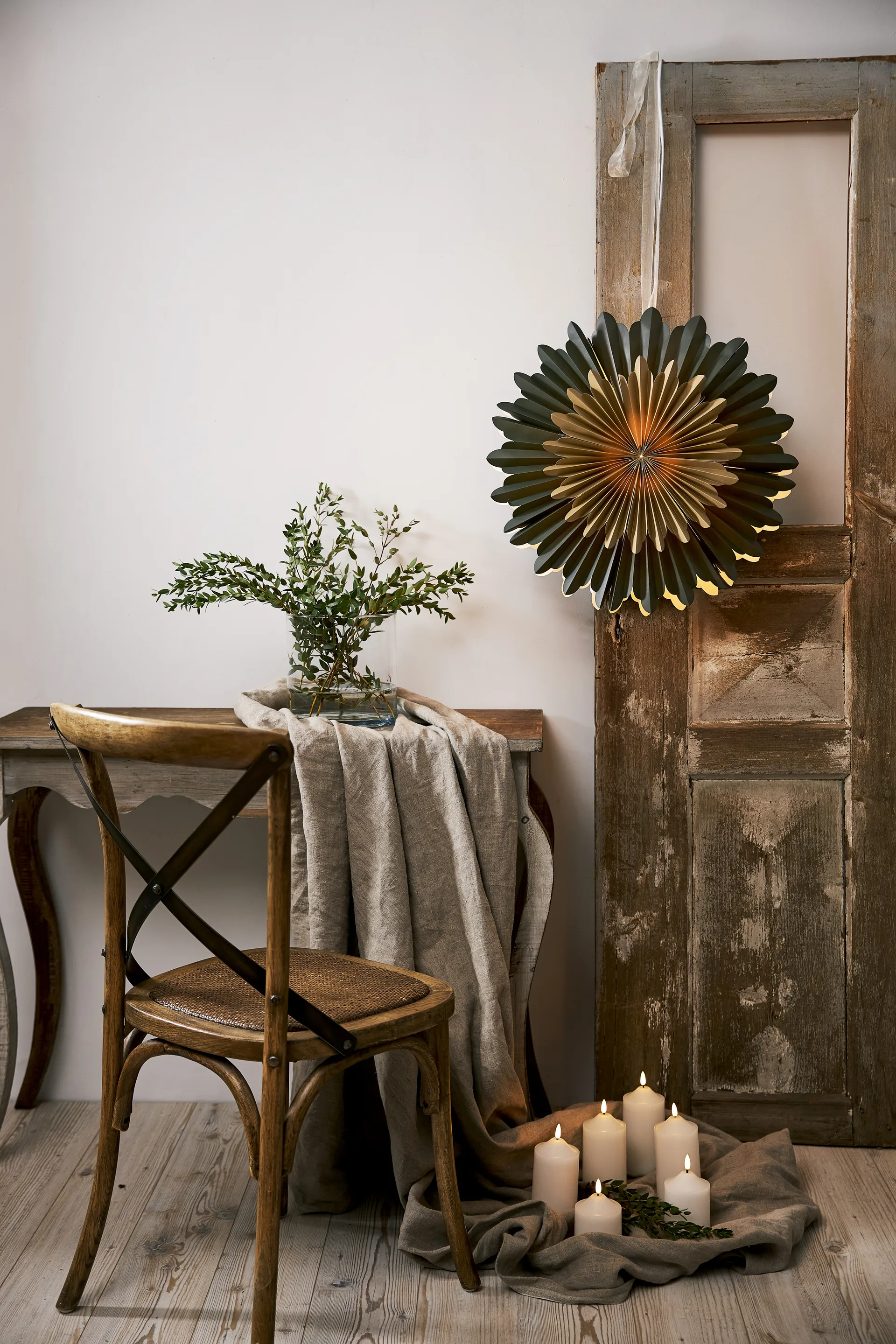 Crystal adventsster Ø55 cm, Groen Star Trading