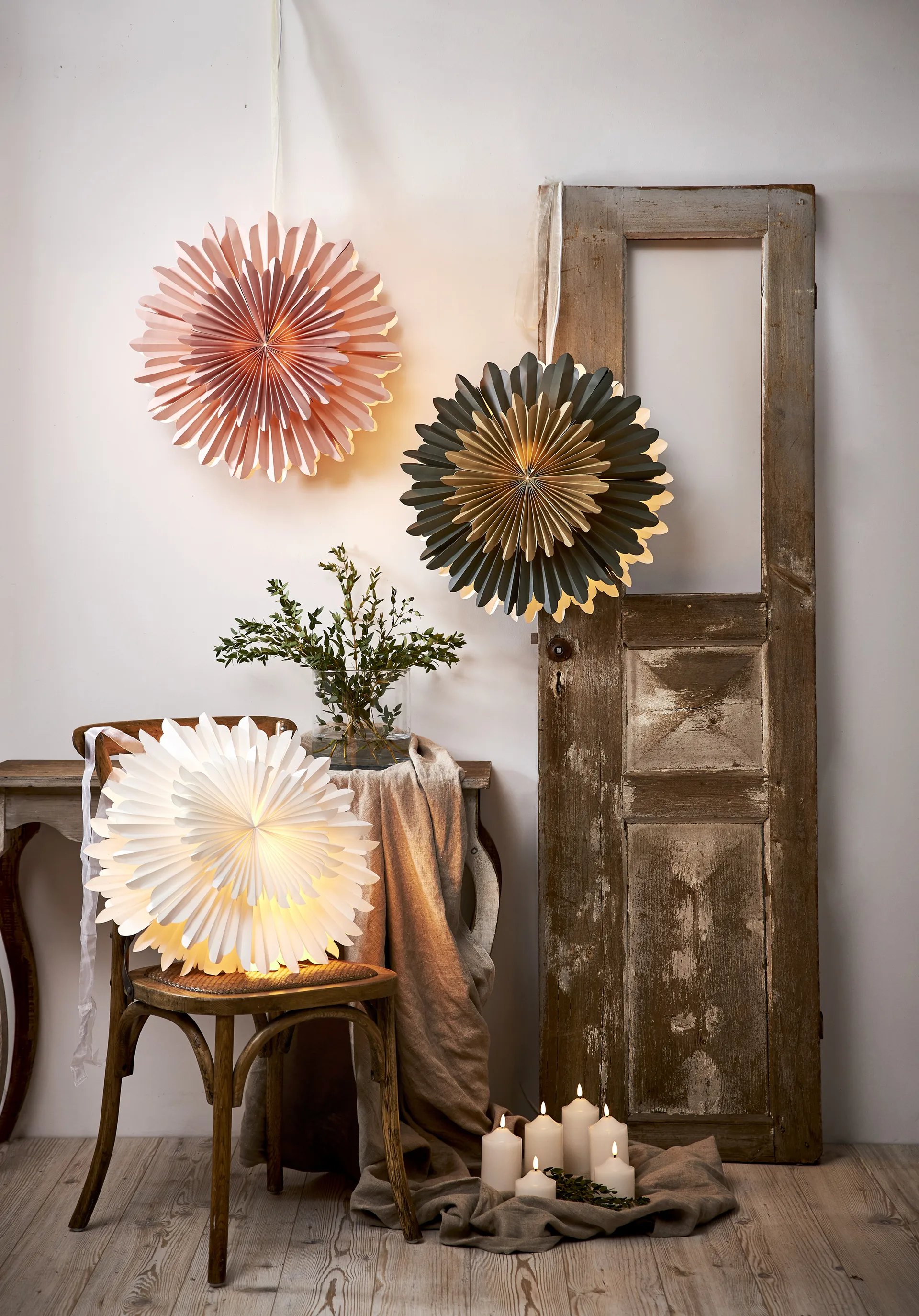 Crystal adventsster Ø55 cm, Groen Star Trading