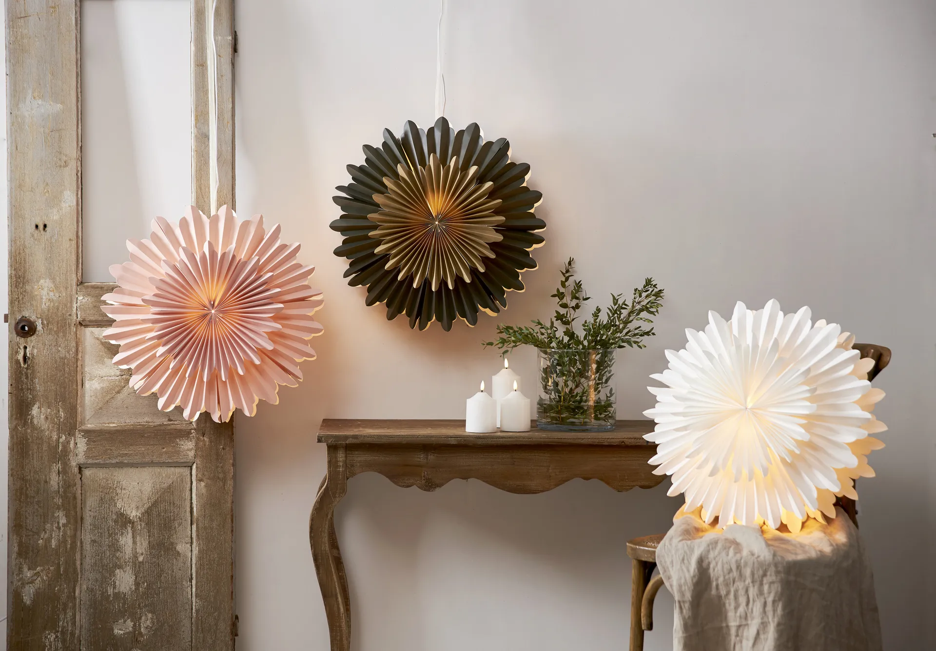 Crystal adventsster Ø55 cm, Groen Star Trading