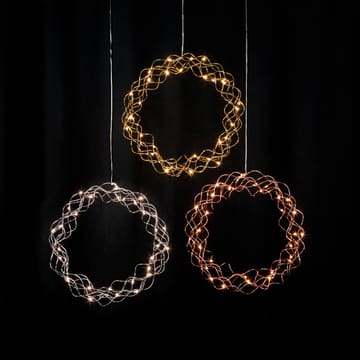 Curly krans met LED-licht 30 cm. - messing - Star Trading