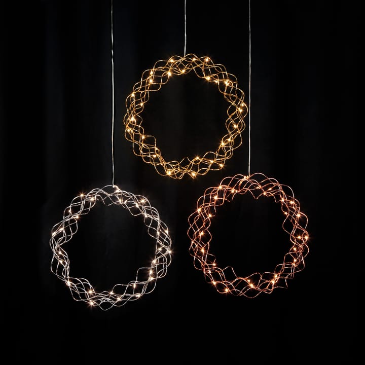 Curly krans met LED-licht 30 cm., messing Star Trading