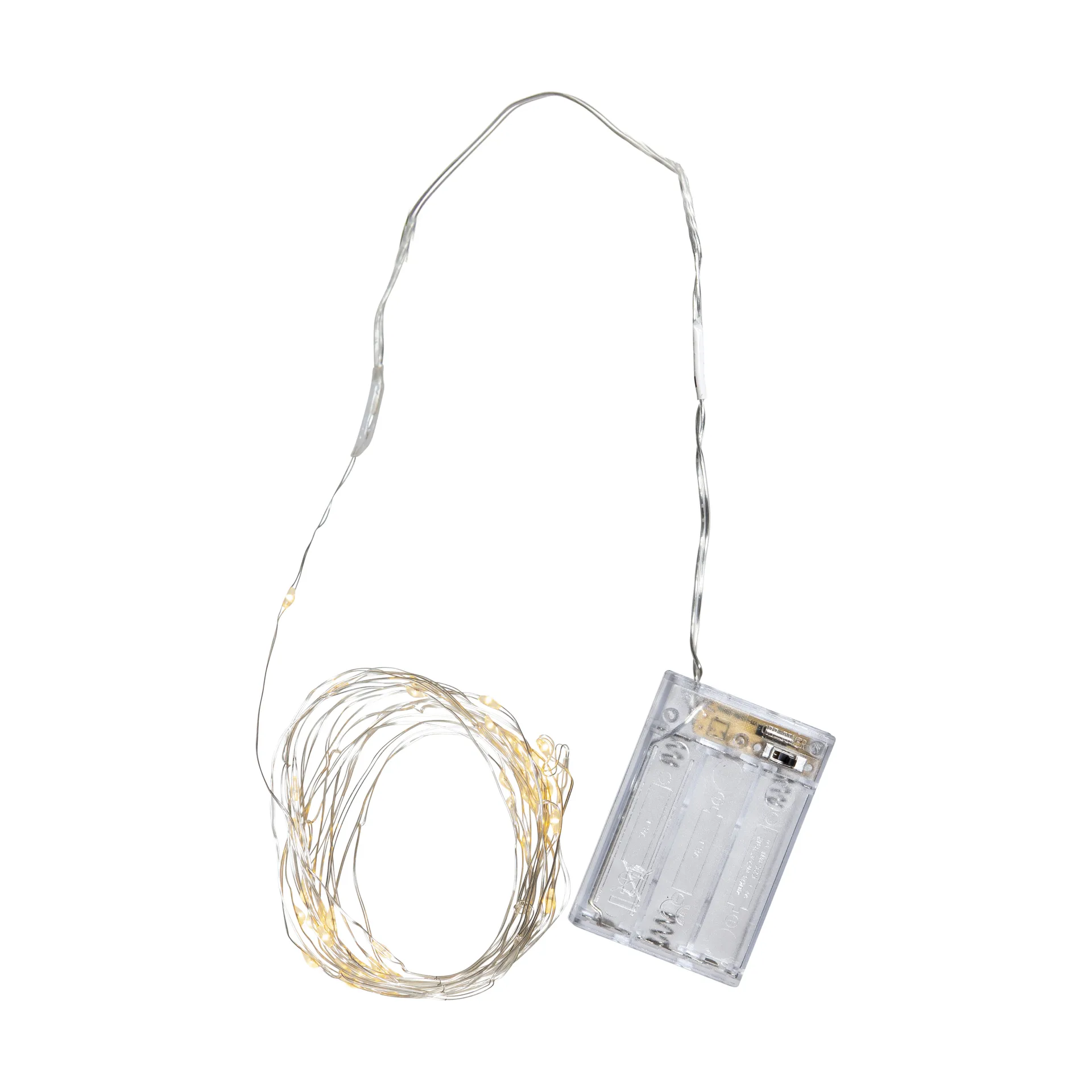 Dew Drop lichtsnoer LED batterijen, 4 m. - zilver Star Trading