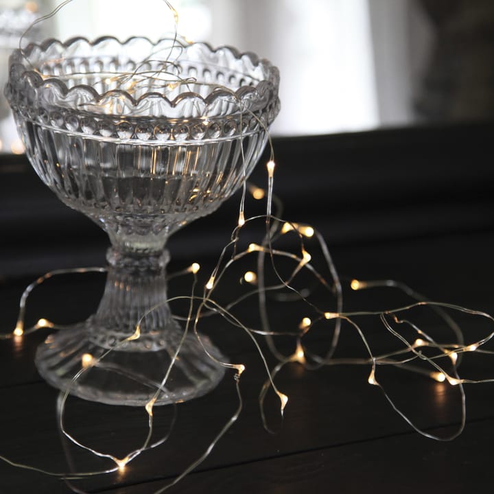 Dew Drop lichtsnoer LED batterijen, 4 m. - zilver Star Trading