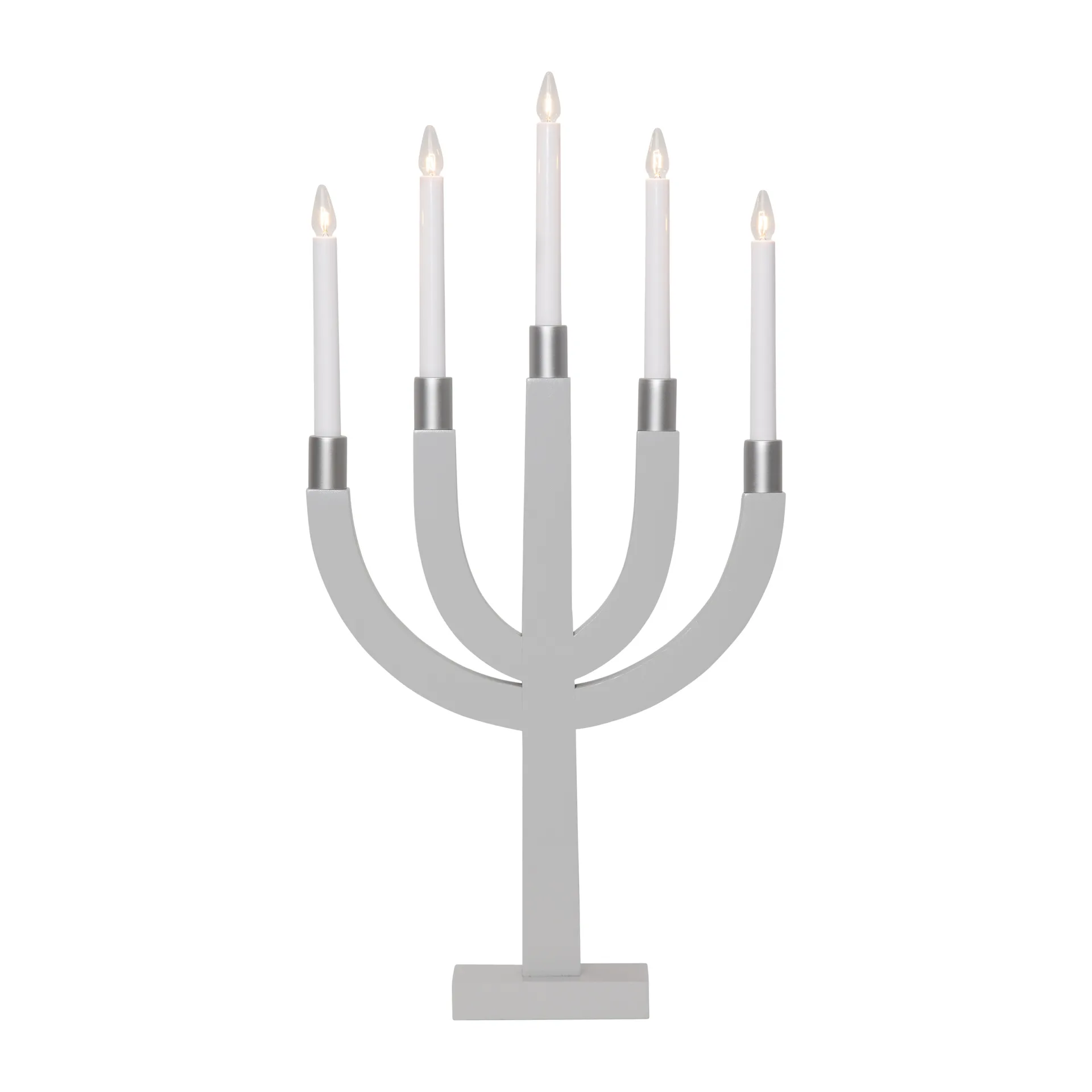 Elias elektrische kandelaar, Grijs Star Trading