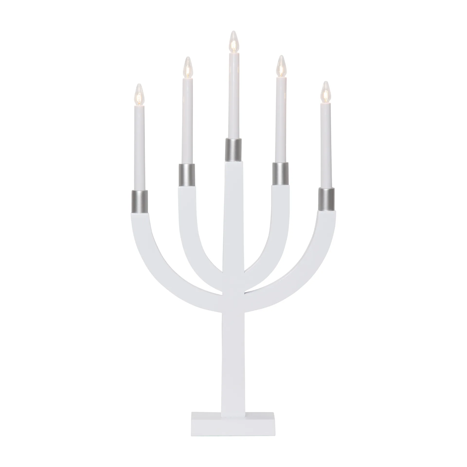 Elias elektrische kandelaar, Wit-zilver Star Trading