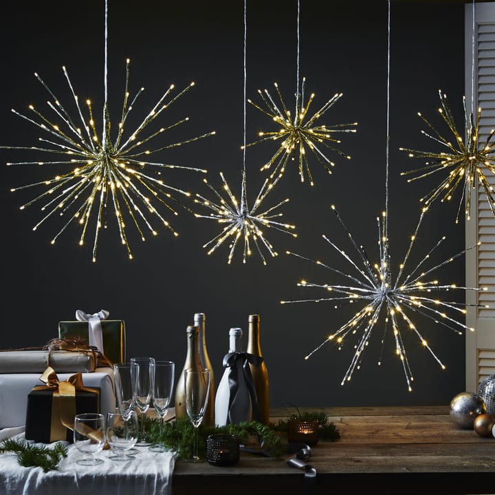 Firework hangende decoratie 30 cm., zilver Star Trading