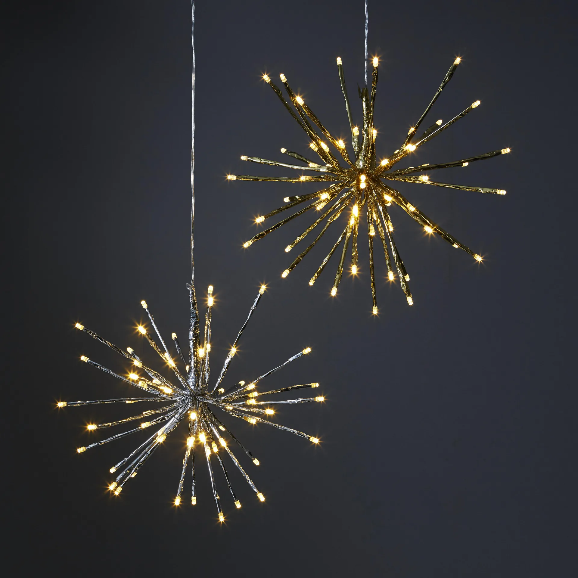 Firework hangende decoratie 30 cm., zilver Star Trading