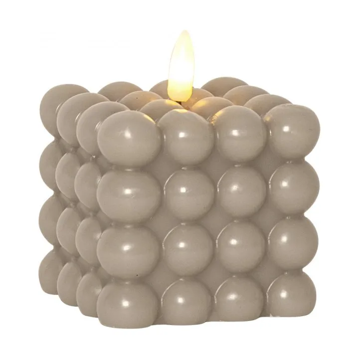 Flamme Dot blokkaars Ø7,5×9,5 cm, Beige Star Trading