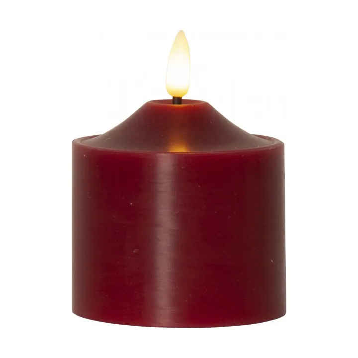 Flamme LED-blokkaars 9,5 cm, Rood Star Trading