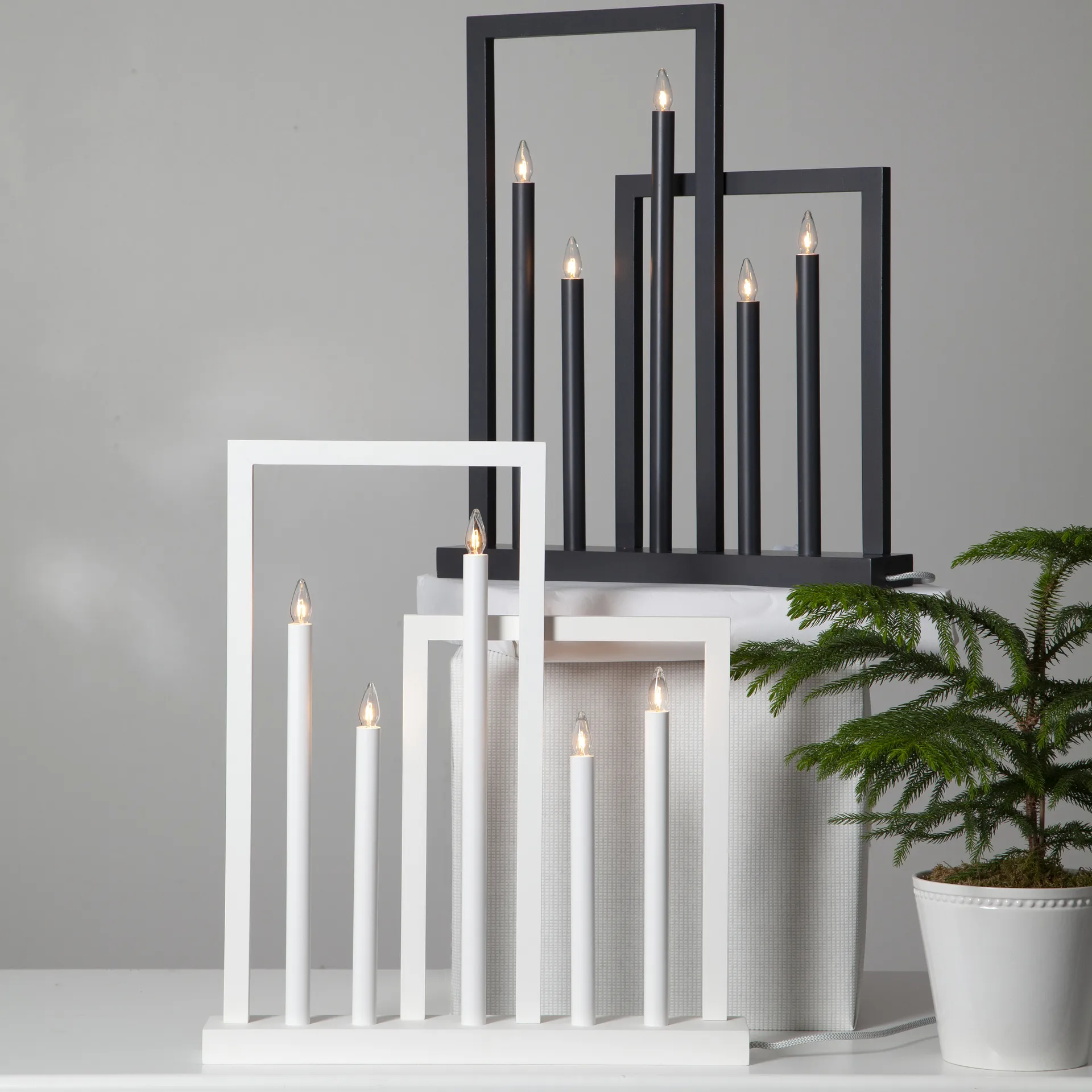Frame adventskandelaar, Wit Star Trading