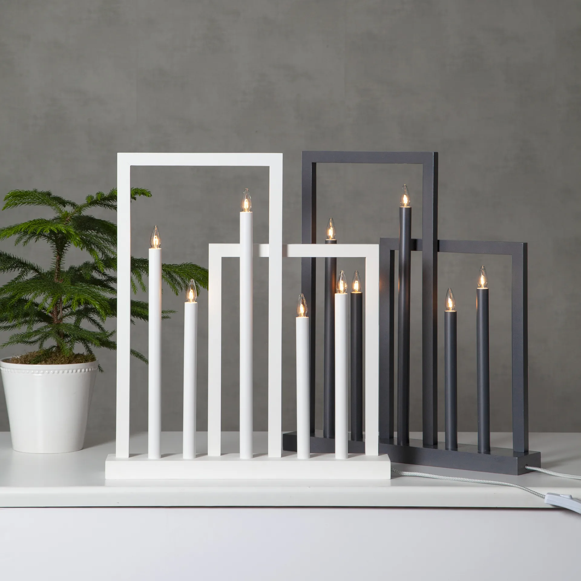 Frame adventskandelaar, Wit Star Trading