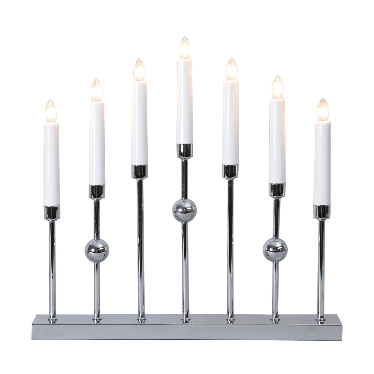 Star Trading Gustavo adventslamp chroom | Scandinavisch Interieur | Adventverlichting | Zilverkleurig